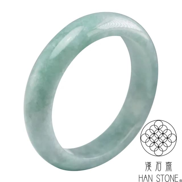 【漢石齋】情人節禮物 天然翡翠A貨 手鐲玉鐲 飄花種(手圍18.6/版寬14.5mm)