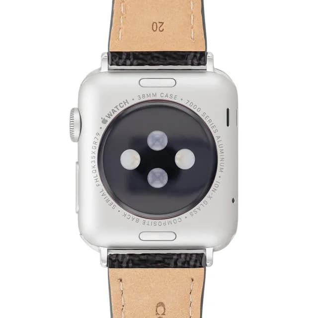【COACH】Apple Watch 錶帶 38/40/41mm 適用 皮錶帶-黑色 禮物 送禮(不含手錶)