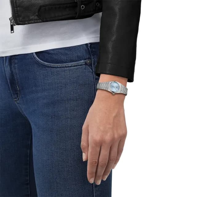 【TISSOT 天梭】PRX系列 冰藍石英女錶-25mm 手錶 送禮 推薦(T1370101135100)