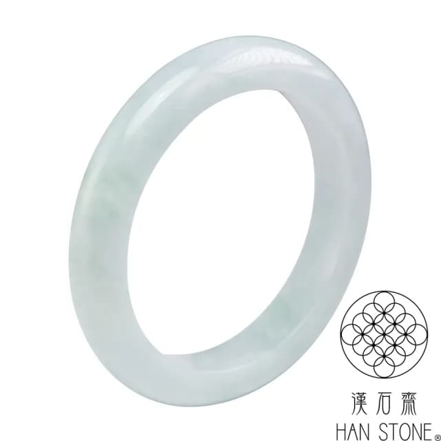 【漢石齋】情人節禮物 天然翡翠A貨 手鐲玉鐲 飄花種 福 利 品(手圍16.2/版寬10.2mm)