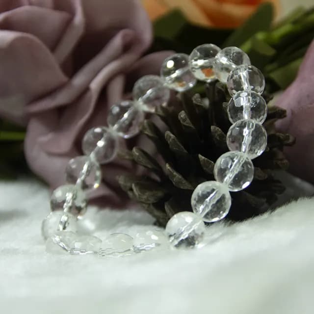 【德山珠寶】5A級10mm鑽面白水晶手鍊(CE476)