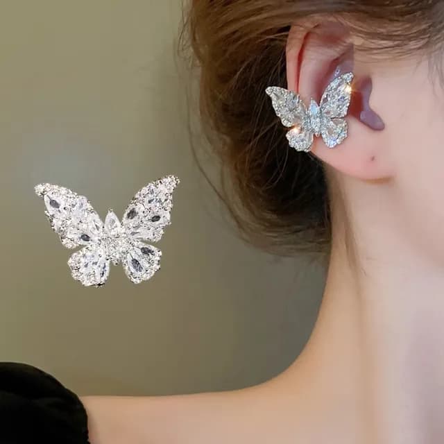 【仙氣閃爍】派對精靈閃耀蝴蝶耳骨夾-右款(耳夾 無耳洞 耳夾式耳環 耳扣 耳飾 甜酷 造型 禮服)