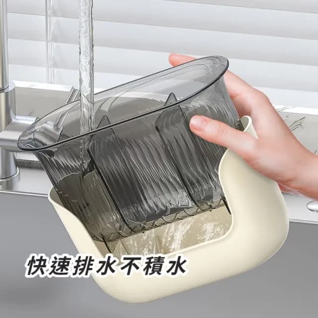 【家用便利】雙層瀝水餐具筒(可拆卸 筷子架 餐具架 瀝水架 牙刷架 筷筒 收納架 廚房 衛浴)