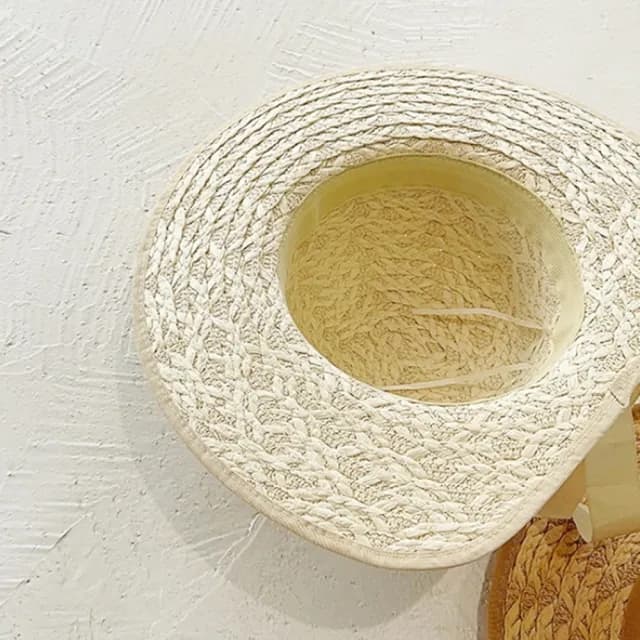 【橘魔法】粗麻花編織蝴蝶結草帽(帽子 草帽 遮陽帽 防曬帽 配件 夏天 海邊 童裝 女童)