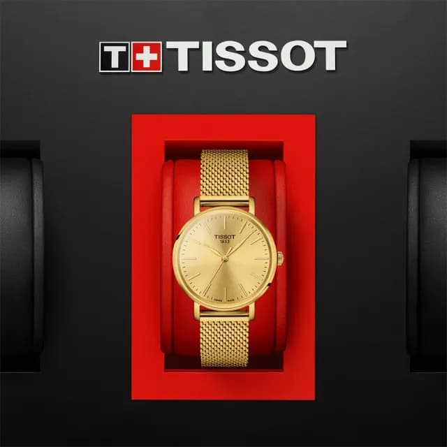 【TISSOT 天梭】Everytime 經典雋永米蘭女錶-金 手錶 送禮 推薦(T1432103302100)