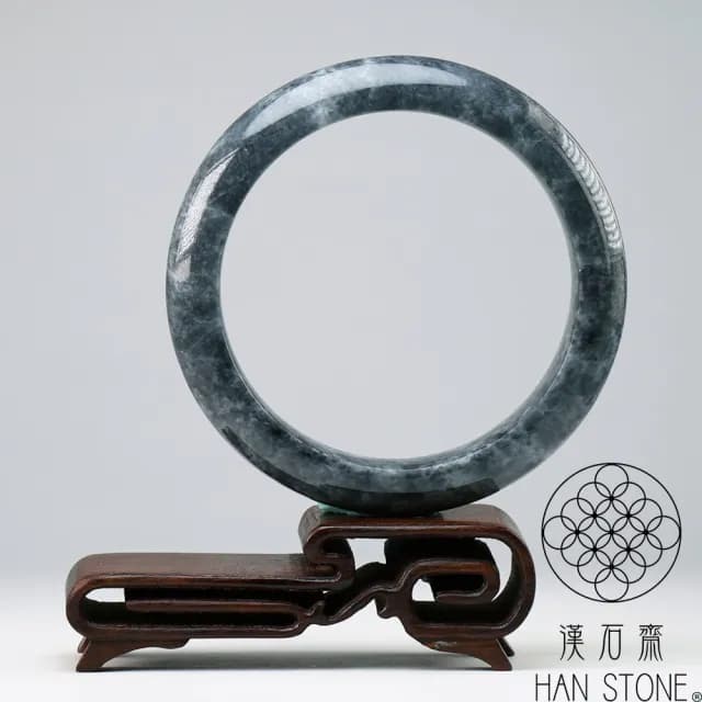 【漢石齋】情人節禮物 天然翡翠A貨 手鐲玉鐲 烏雞種(版寬12mm以上隨機出)