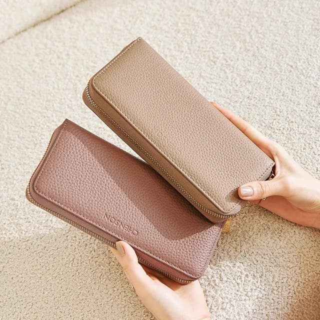 【CHENSON】雙11  12卡風琴卡層包覆式長夾 錢包 皮夾(W21425)