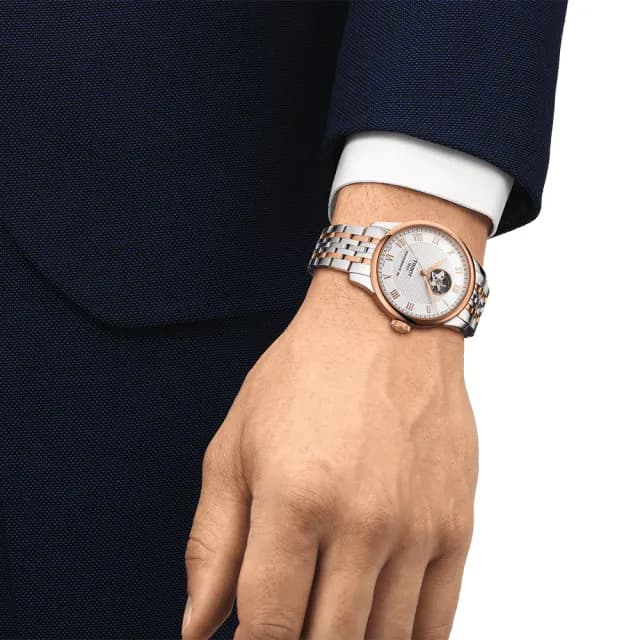【TISSOT 天梭】Le Locle 80小時動力儲存開芯鏤空機械錶 七夕 情人節禮物(T0064072203302)
