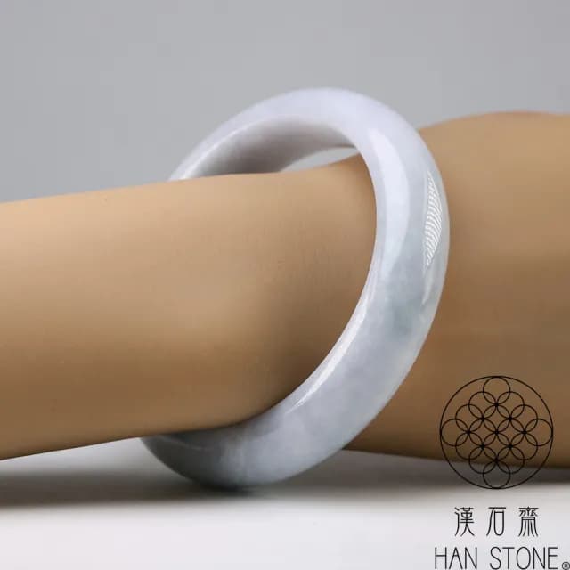 【漢石齋】情人節禮物 天然翡翠A貨 手鐲玉鐲 紫羅蘭種(手圍18.5/版寬15.3mm)