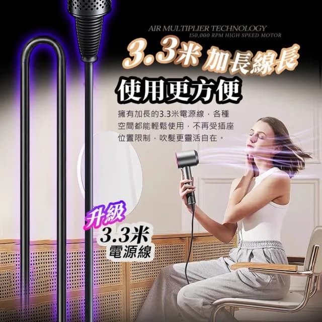 【u-ta】頂級沙龍高效負離子高速吹風機FJ168(10套件組 負離子 線長3.3M BSMI認證 110V單電壓 大全配版)