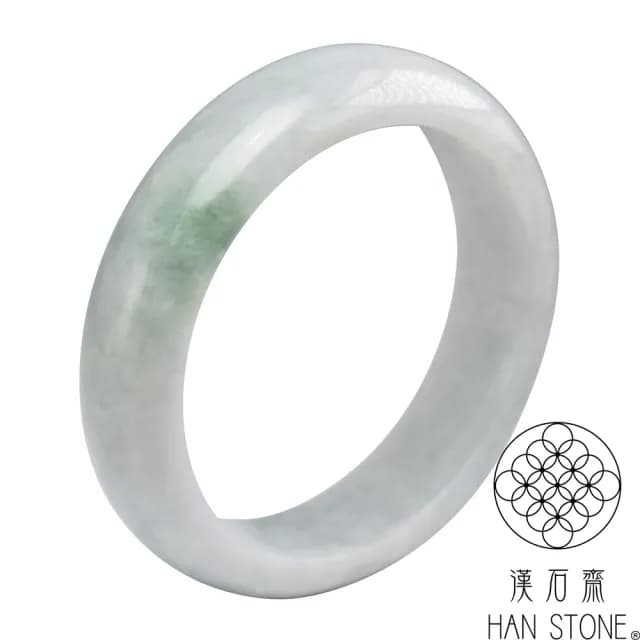 【漢石齋】情人節禮物 天然翡翠A貨 手鐲玉鐲 春帶彩種(手圍18.5/版寬16.8mm)