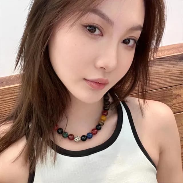 【LEESA】情人節禮物 串珠項鍊\鎖骨鍊\琉璃珠項鍊\圓珠項鍊\個性項鍊\小眾設計\度假風\百搭\項鍊\女生項鍊\