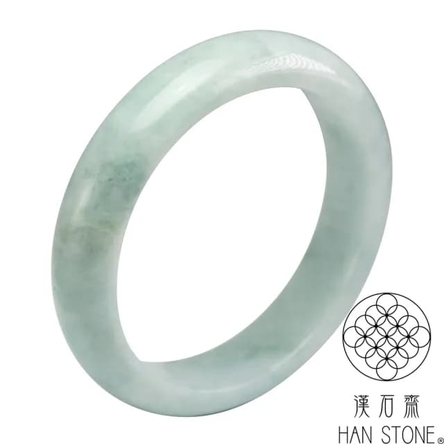 【漢石齋】情人節禮物 天然翡翠A貨 手鐲玉鐲 飄花種 福 利 品(手圍18.7/版寬14.7mm)