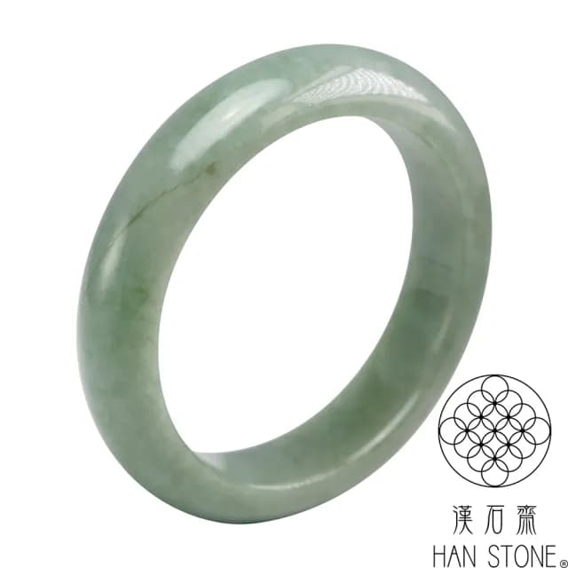 【漢石齋】情人節禮物 天然翡翠A貨 手鐲玉鐲 飄花種帶黃翡 福 利 品(手圍17.7/版寬14.8mm)