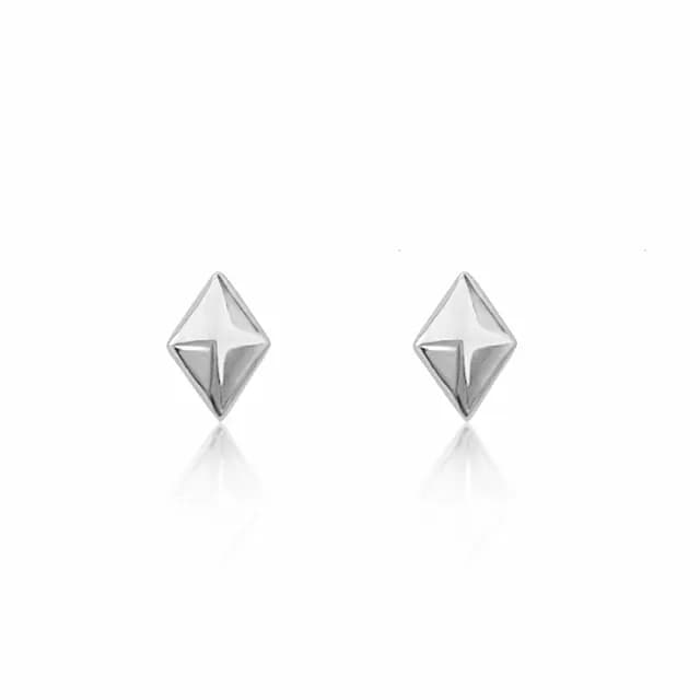 【City Diamond 引雅】日本鉑金立體菱形造型耳環(東京Yuki系列)