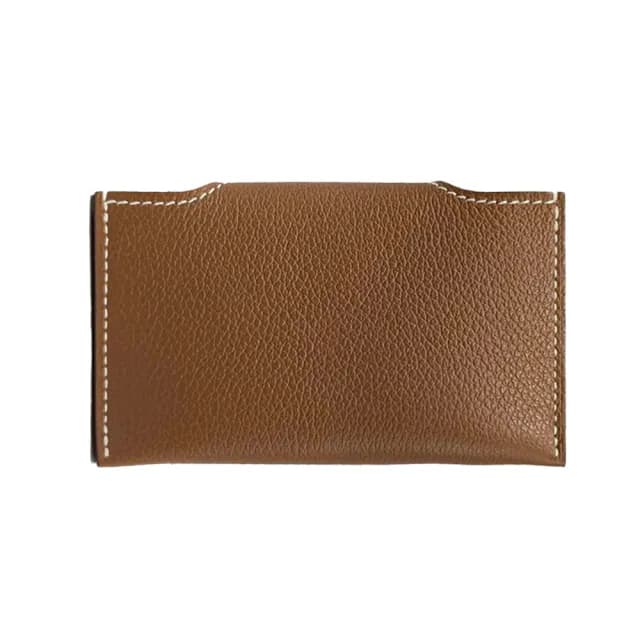 【Hermes 愛馬仕】H084986CK 經典Iliade系列素色卡片夾/零錢包(金棕色)