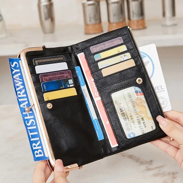 【Starshop】雙11 經典復古皮革手拿包 長款零錢包 手拎包 卡片夾 皮夾 證件夾 名片夾 出國必備