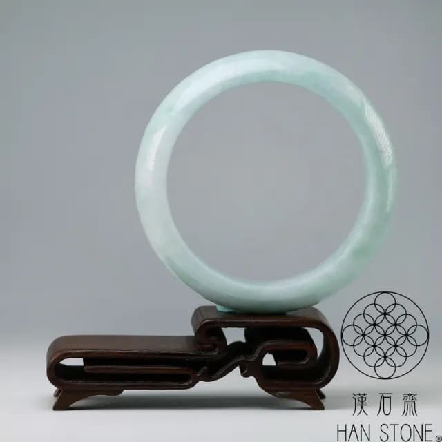 【漢石齋】情人節禮物 天然翡翠A貨 手鐲玉鐲 飄花種(手圍17.8/版寬17mm)