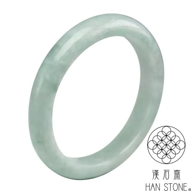 【漢石齋】情人節禮物 天然翡翠A貨 手鐲玉鐲 飄花種 福 利 品(手圍17.8/版寬11mm)