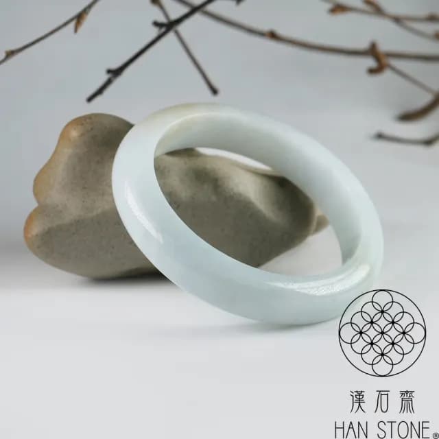 【漢石齋】情人節禮物 天然翡翠A貨 手鐲玉鐲 帶黃翡種 福 利 品(手圍18.4/版寬13.2mm)