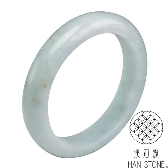 【漢石齋】情人節禮物 天然翡翠A貨 手鐲玉鐲 飄花種 福 利 品(手圍18.4/版寬13.6mm)