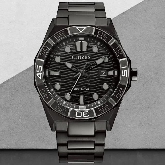 【CITIZEN 星辰】GENTS系列 海浪紋 光動能腕錶 父親節 禮物 送禮 推薦(AW1855-52E)