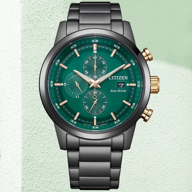 【CITIZEN 星辰】Chronograph系列 光動能 時尚三眼 計時腕錶 七夕 情人節 送禮 推薦(CA0746-85X)