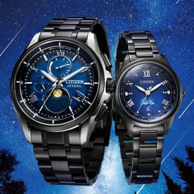 【CITIZEN 星辰】星空藍 限量 鈦 光動能電波情侶手錶 對錶 男錶 畢業 禮物(BY1007-60L+EE1007-75L)
