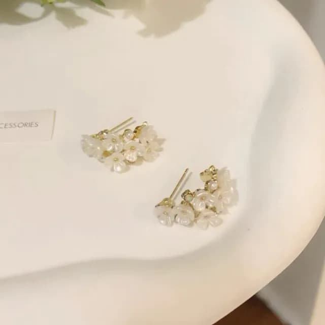 【BBHONEY】日韓甜美花朵珍珠耳環飾品(韓風耳飾)