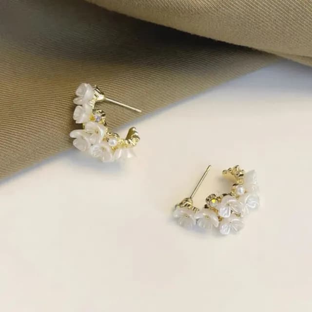 【BBHONEY】日韓甜美花朵珍珠耳環飾品(韓風耳飾)