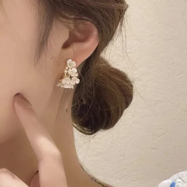 【BBHONEY】日韓甜美花朵珍珠耳環飾品(韓風耳飾)