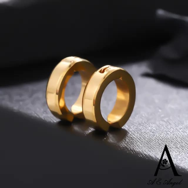 【ANGEL】光面閃耀耳扣型不鏽鋼無耳洞耳骨耳環(5色可選)