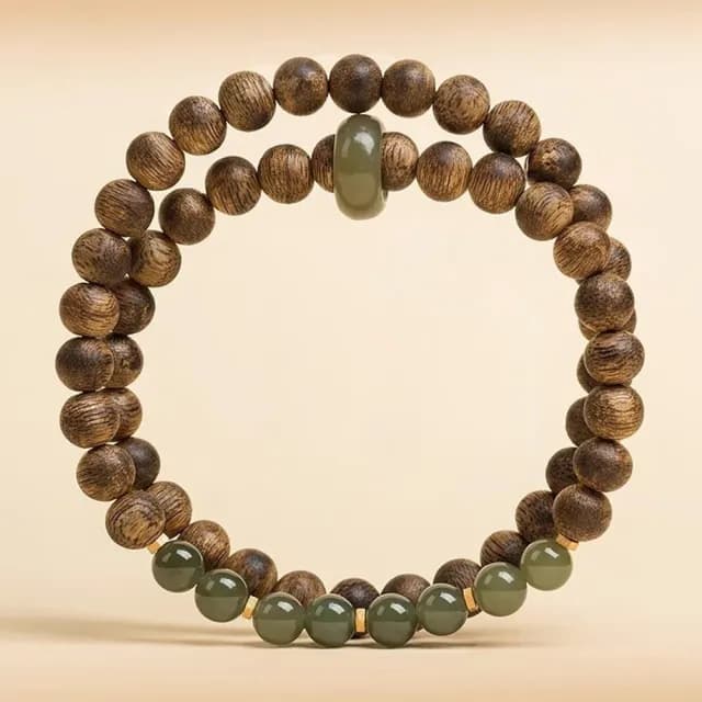 【MoonDy】飾品 手串 手鍊 沉香手串 和田玉 串珠手鍊 雙圈手串 文玩 佛珠手鍊 手珠佛珠 避