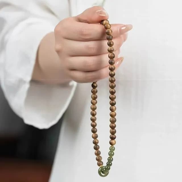 【MoonDy】飾品 手串 手鍊 沉香手串 和田玉 串珠手鍊 雙圈手串 文玩 佛珠手鍊 手珠佛珠 避