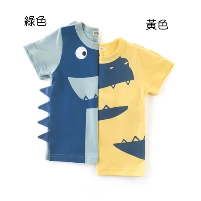 【橘魔法】大嘴恐龍立體背鰭短袖上衣(T恤 T-Shirt 棉T 男童 兒童 童裝)