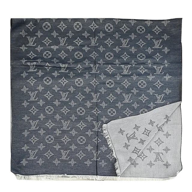 【Louis Vuitton 路易威登】LV M78474 Monogram 品牌LOGO緹花雙面保暖披肩長圍巾(現貨)
