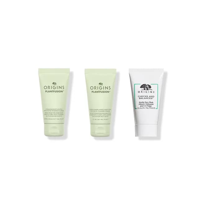 【ORIGINS 品木宣言】美體潔顏清潔旅行組(沐浴乳30ml+舒芙蕾30ml+潔面慕絲30ml/交換禮物)