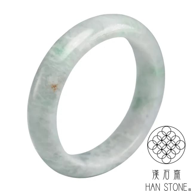 【漢石齋】情人節禮物 天然翡翠A貨 手鐲玉鐲 飄花種 福 利 品(手圍17.4/版寬14.1mm)