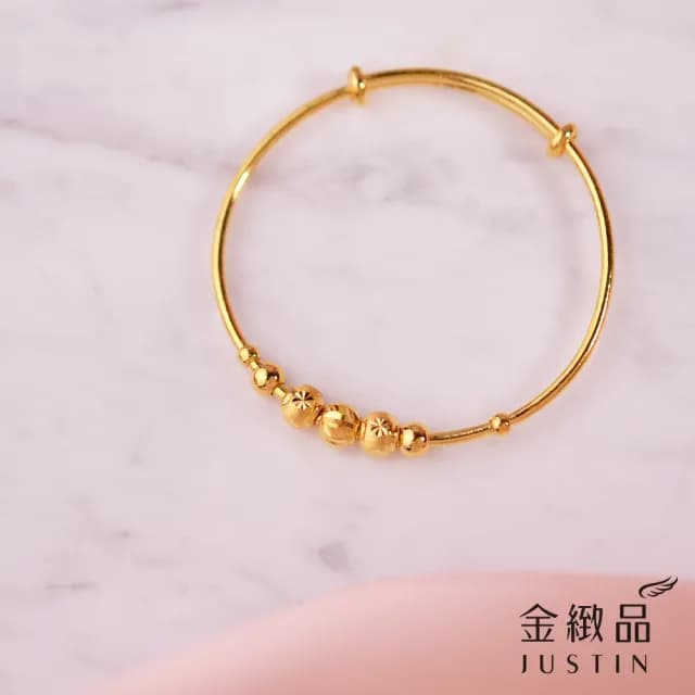 【金緻品】黃金兒禮 泡泡糖圈 小孩手環 0.82錢(寶寶金飾 小孩手環 童鐲 彌月禮盒 新生兒送禮 兒童)