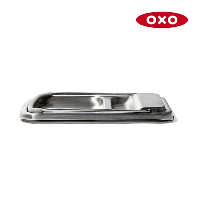 【美國OXO】直立式鍋蓋餐具架(維持檯面整潔 鑄鐵鍋蓋也適用 可折疊收納)