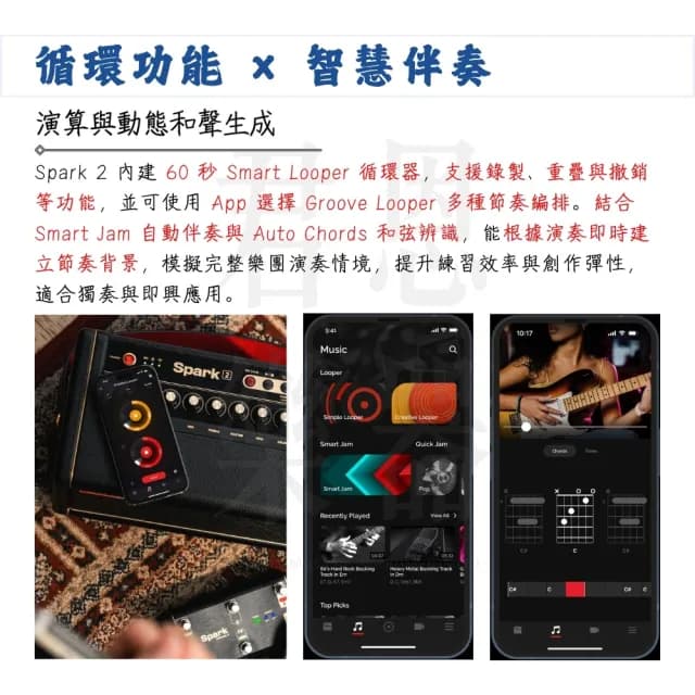 【Positive Grid】Spark 2 智慧型電吉他音箱 黑色款／讓音樂更簡單(音響 PA系統 擴大機 樂器音箱 藍芽)