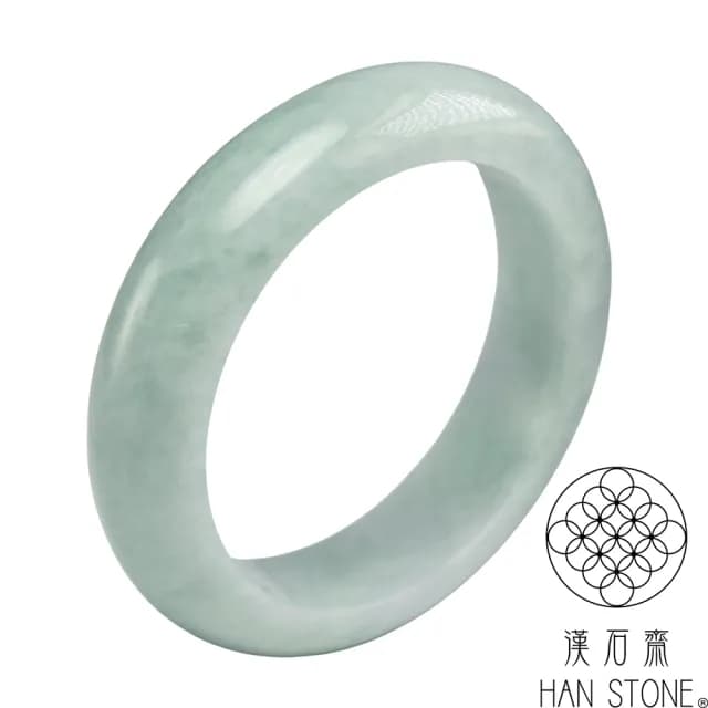 【漢石齋】情人節禮物 天然翡翠A貨 手鐲玉鐲 飄花種 福 利 品(手圍16.3/版寬15mm)