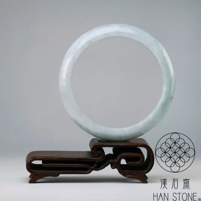 【漢石齋】情人節禮物 天然翡翠A貨 手鐲玉鐲 飄花種(手圍18.6/版寬14.8mm)