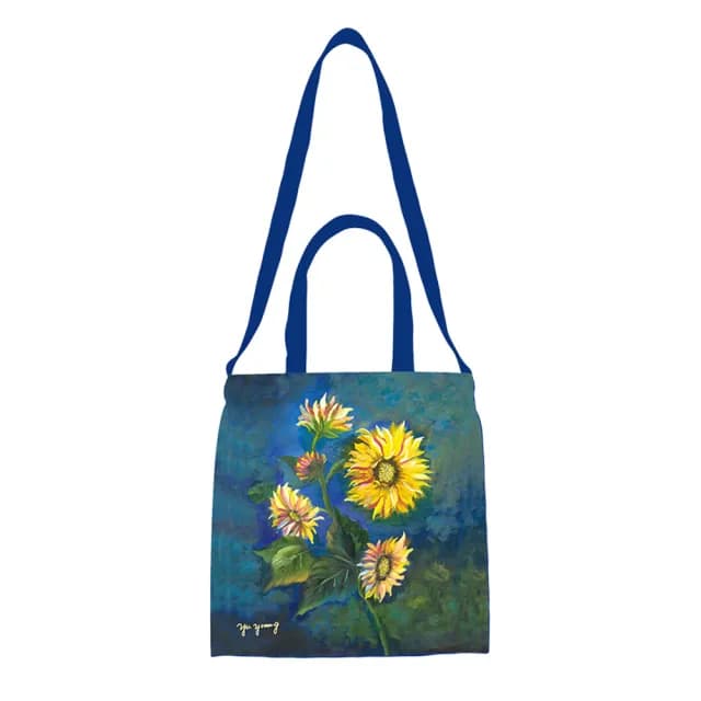 【雨揚】情人節禮物 【買一送一】情人節禮物 吉祥花卉帆布袋-4款任選(玫瑰/牡丹/百合/向日葵)