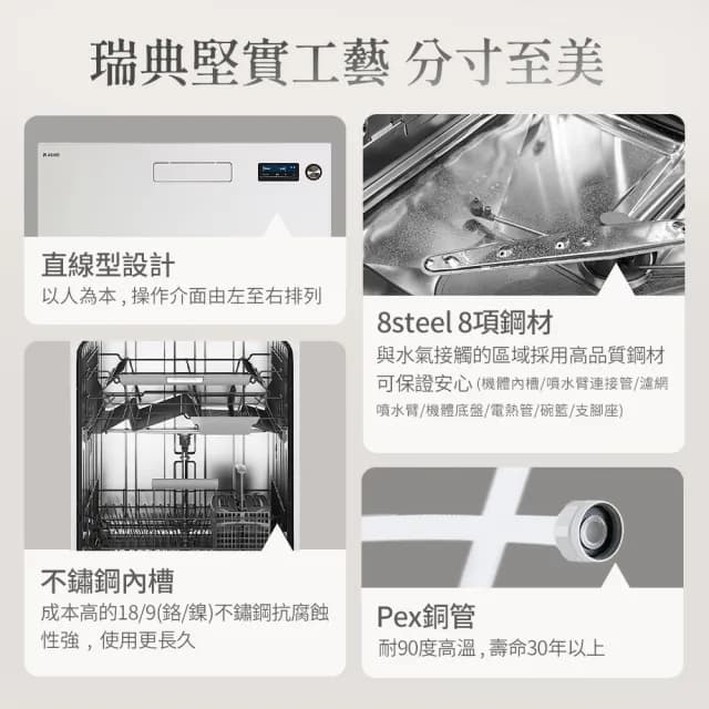 【ASKO雅士高】13人份洗碗機DBI233IB.W.TW/1(嵌入型/典雅白/110V/含安裝)
