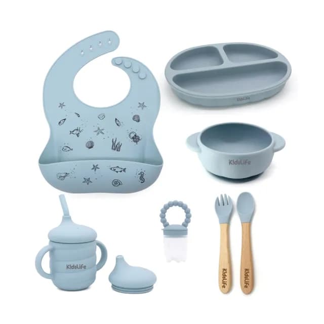 【KidsLife】寶寶餐具彌月禮盒-多款可選(寶寶餐具 矽膠餐盤  彌月 禮盒)