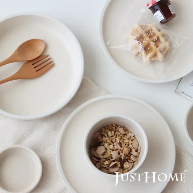 【Just Home】霧感系陶瓷碗盤6件組-3色可選(可微波 碗 盤 餐具 碗盤 湯盤)