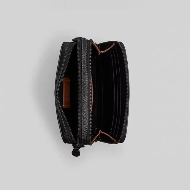 【COACH】CHARTER 19大型經典 SIGNATURE 圖樣皮革斜背手袋(CBG19BLK)