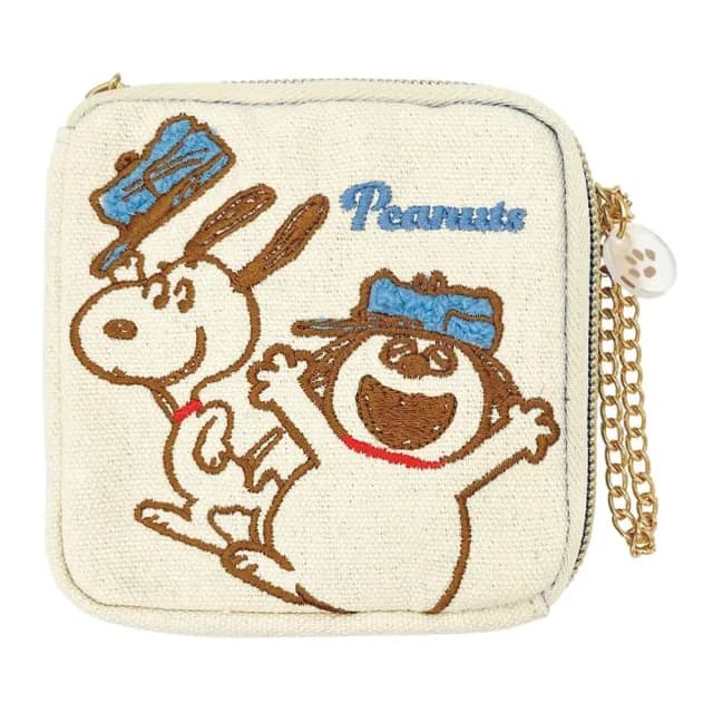 【T’S FACTORY】情人節禮物 SNOOPY史努比 方形刺繡零錢包 收納包 史努比和奧拉夫 友好