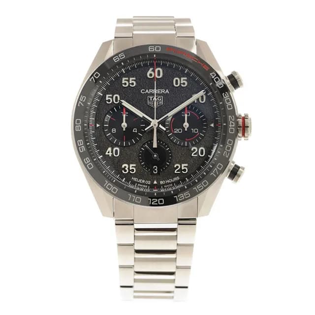 【TAG HEUER 豪雅】CARRERA 系列 保時捷計時鏈帶腕表x44mm(CBN2A1F.BA0643)